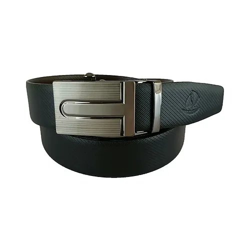 Men Reversible Leather Belt Black