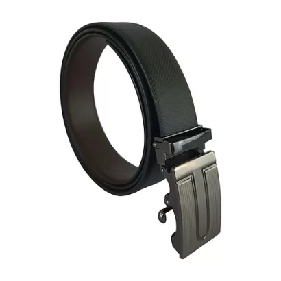 Men Reversible Leather Belt Black