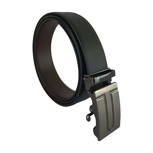 Men Reversible Leather Belt Black