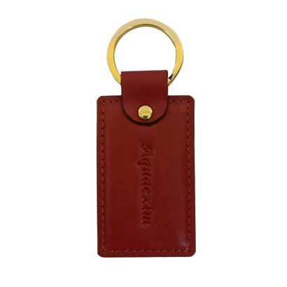 Leather Key Ring Red