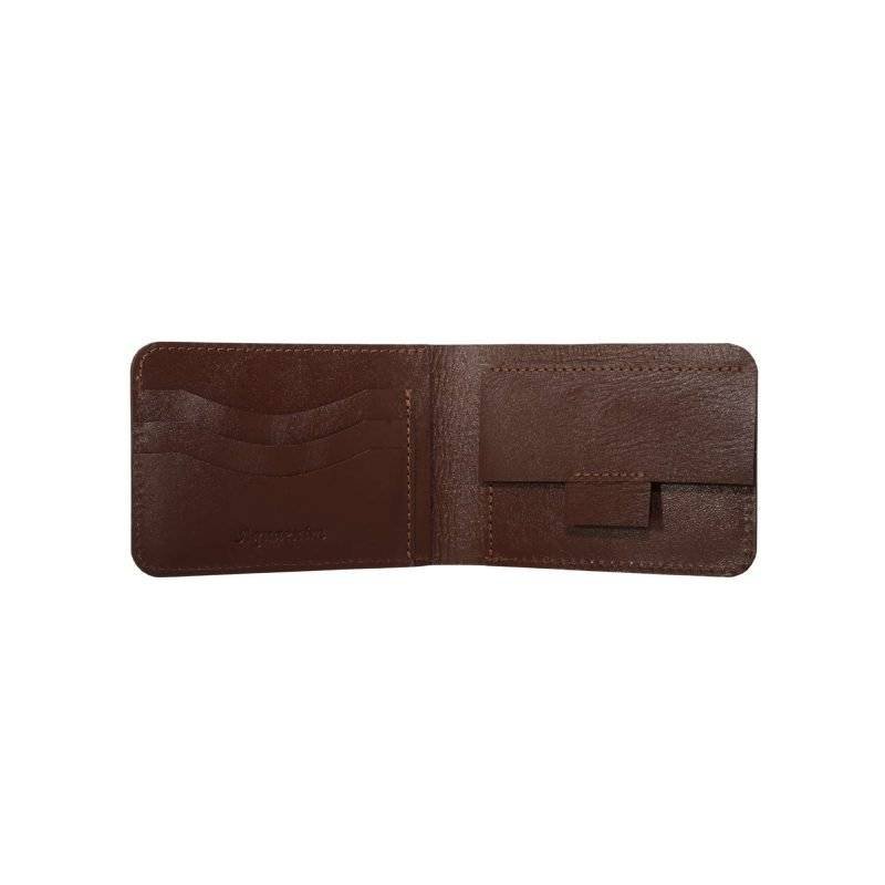 Leather Slim Wallet for Men Brown