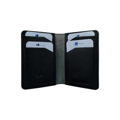 Leather Slim Card Holder With RFID Blue/ Black