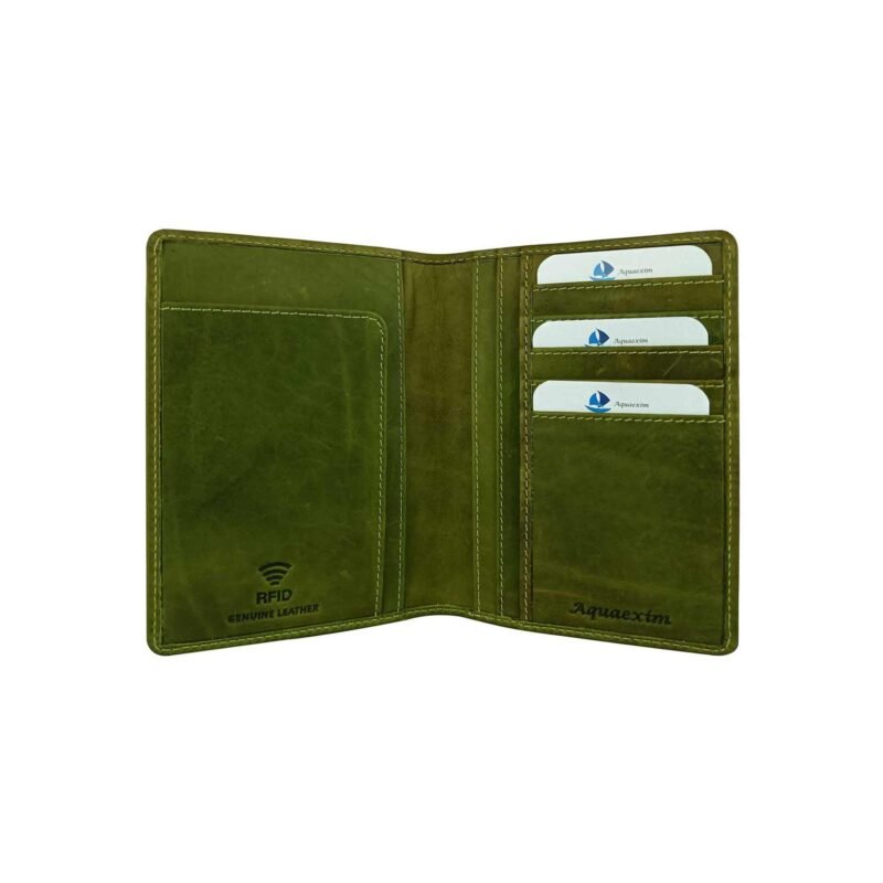 Green Leather Passport Holder