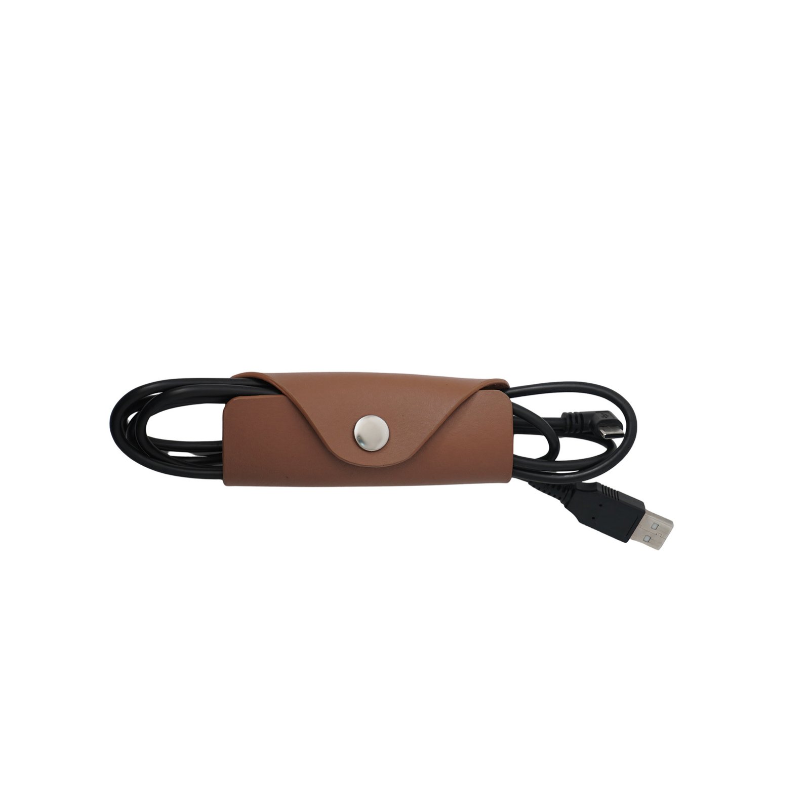 Leather Charging Cable Holder Tan