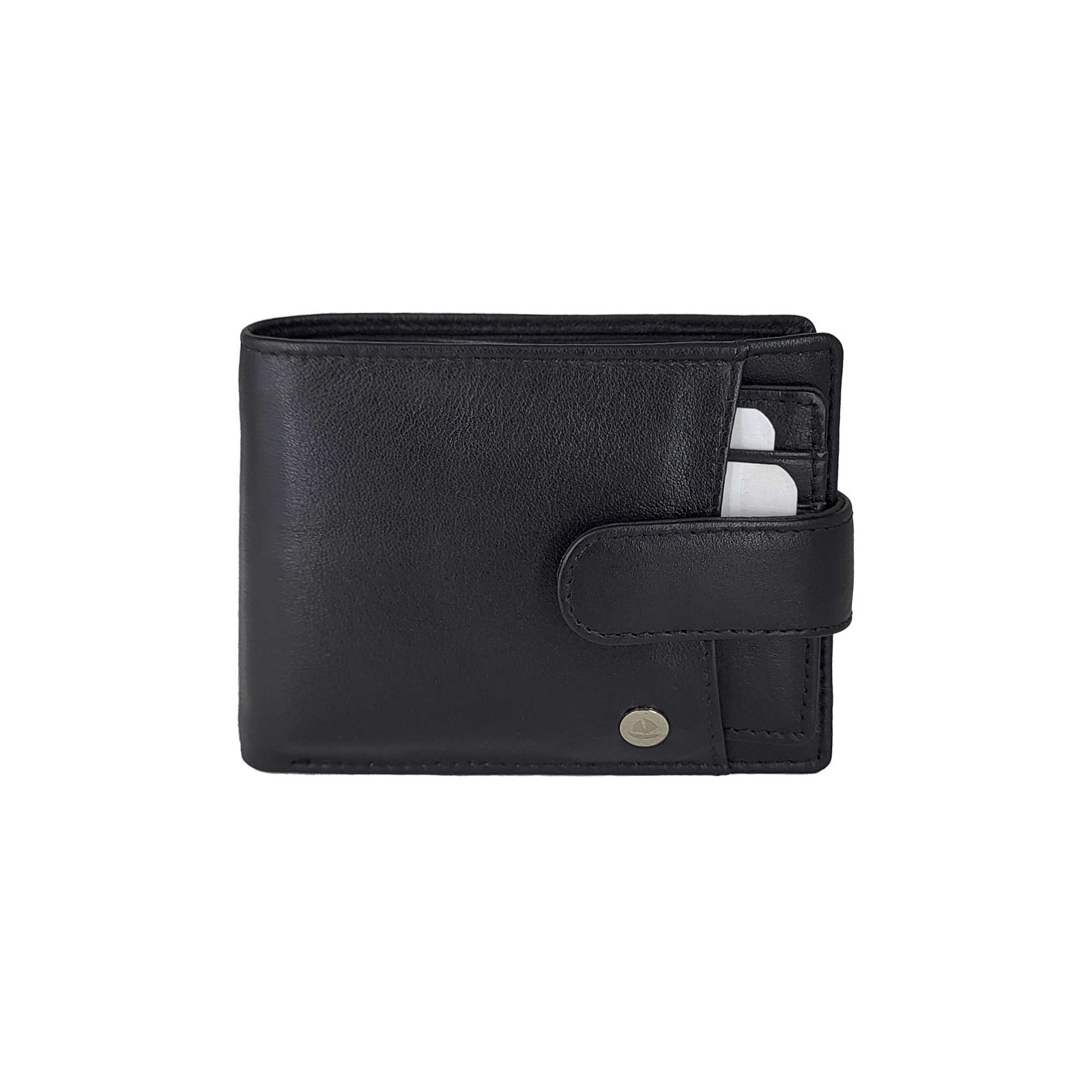 Bi Fold Leather Card Holder Wallet for Men With RFID Black
