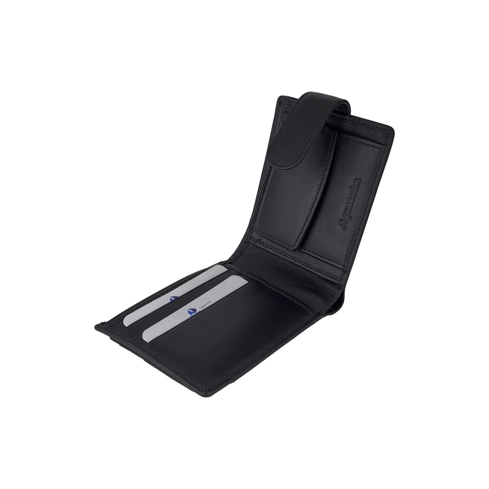 Bi Fold Leather Card Holder Wallet for Men With RFID Black