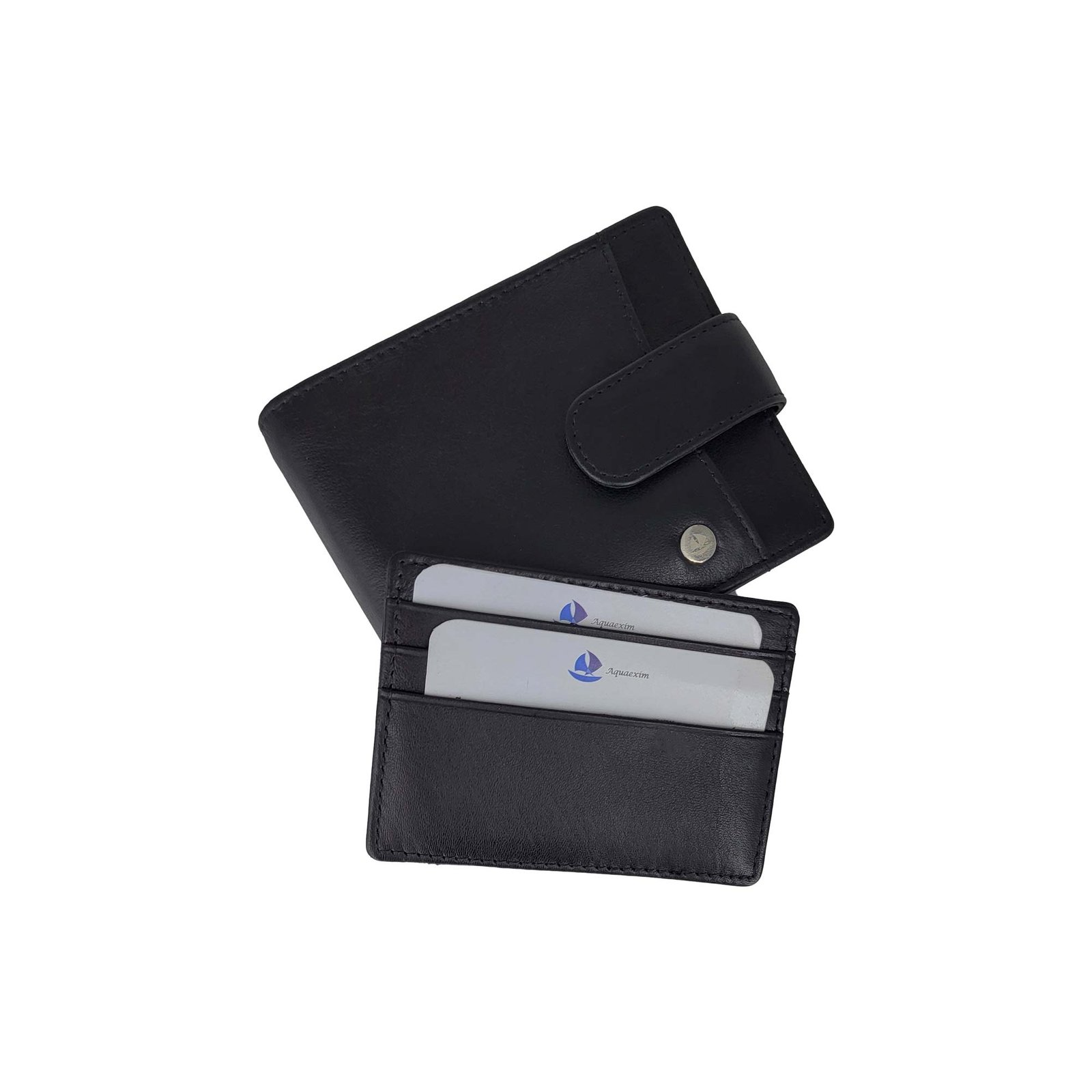 Bi Fold Leather Card Holder Wallet for Men With RFID Black