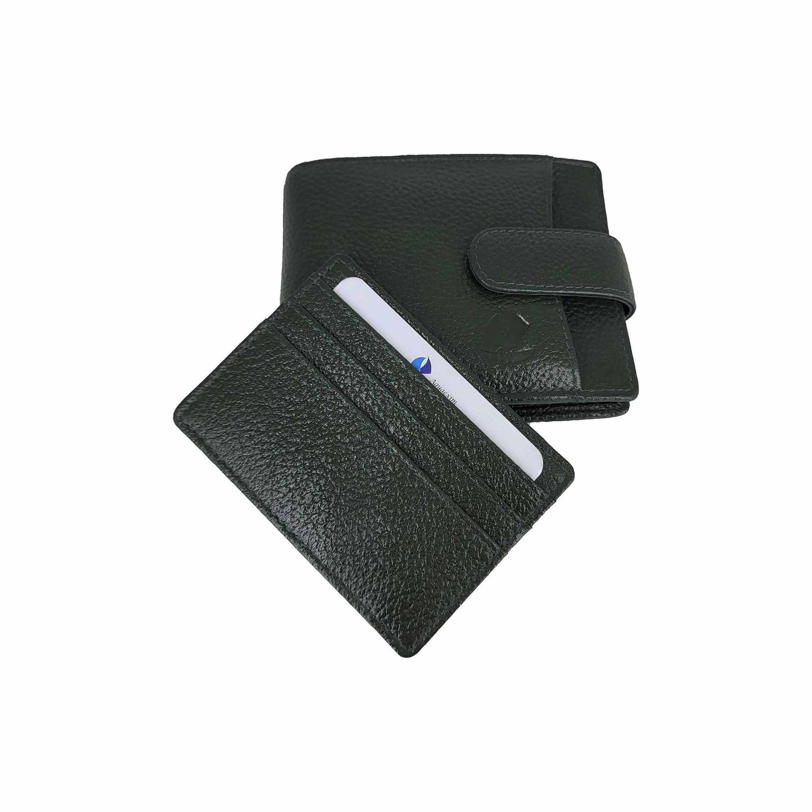 Leather Card Holder Wallet for Men With RFID Green