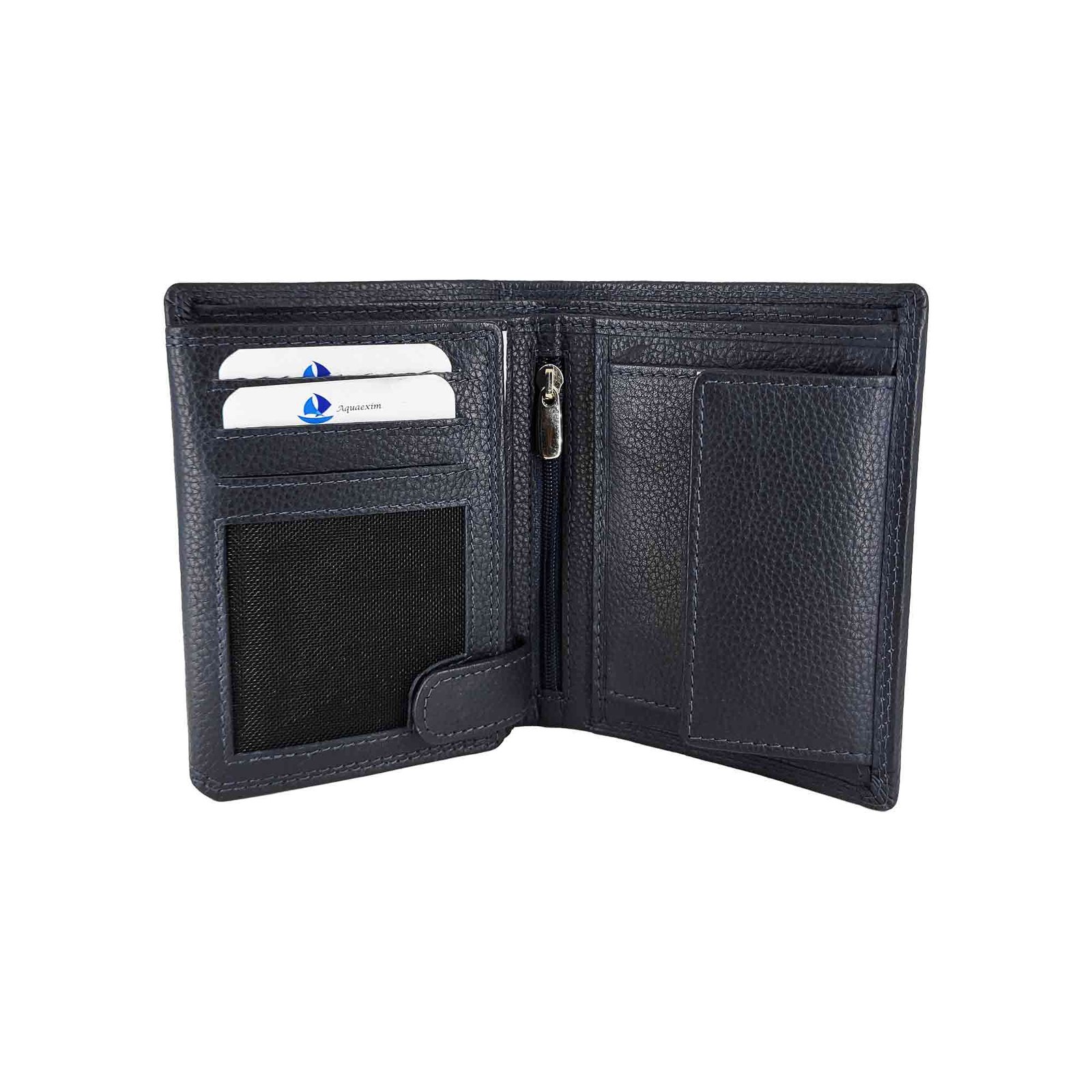 Leather Note Case Wallet for Men With RFID Blue Leather Note Case Wallet for Men With RFID Blue
