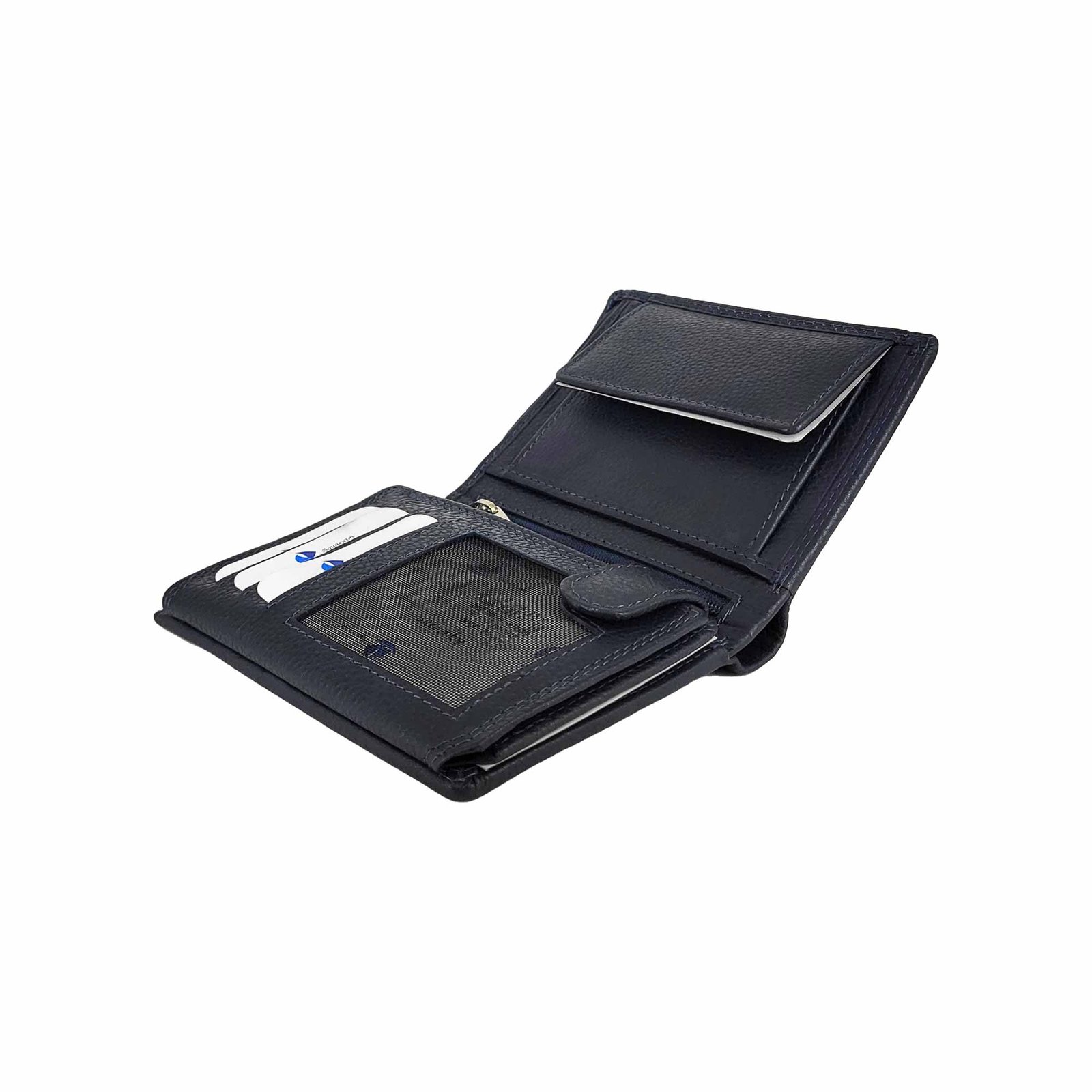 Leather Note Case Wallet for Men With RFID Blue Leather Note Case Wallet for Men With RFID Blue