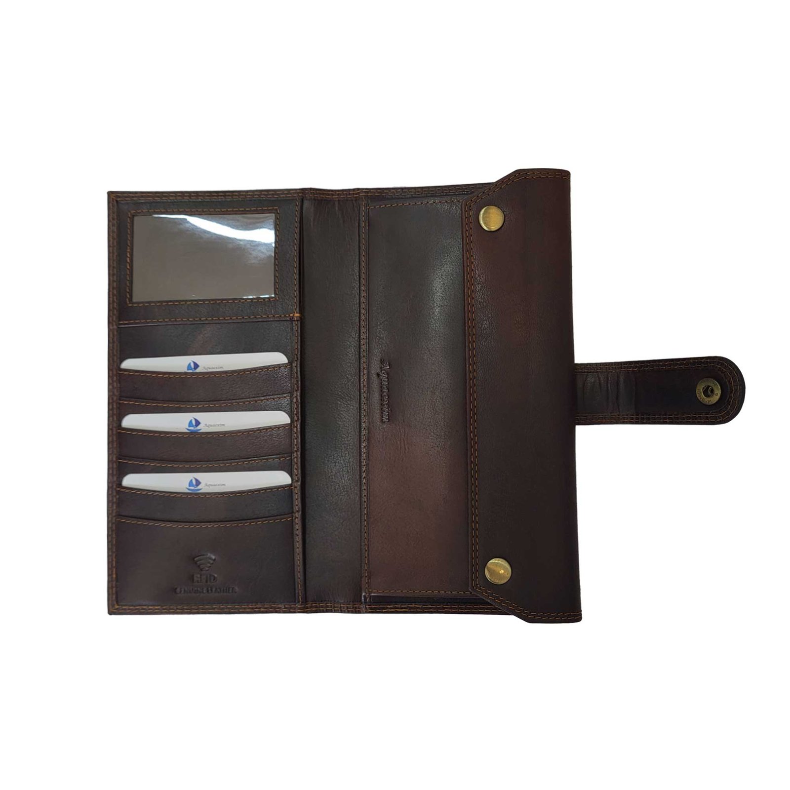 Brown Long Passport Holder Leather