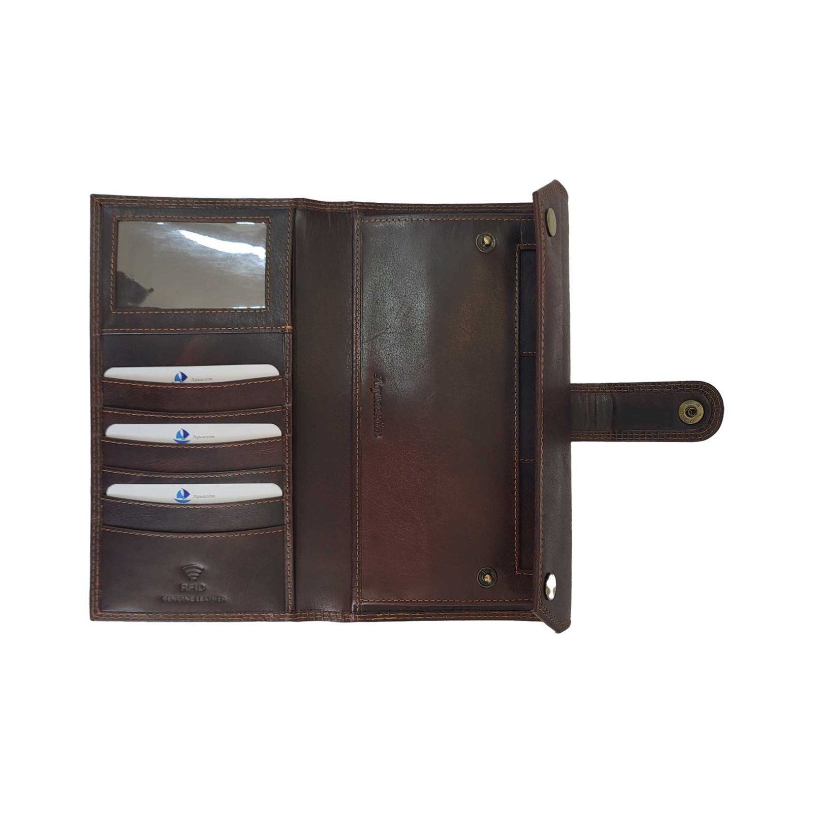 Brown Long Passport Holder Leather