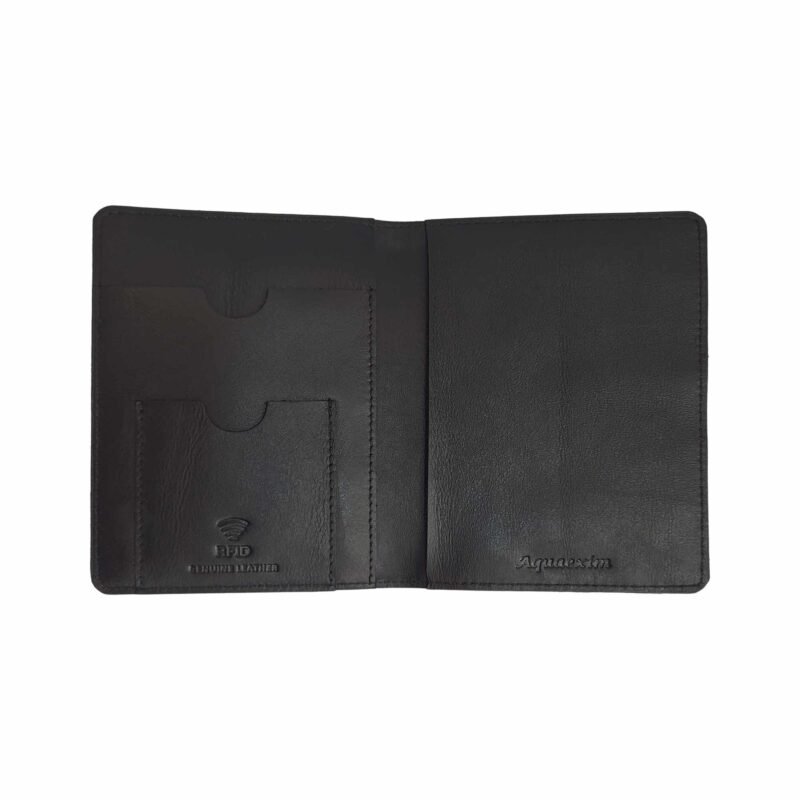 Black Colour Leather Passport Holder