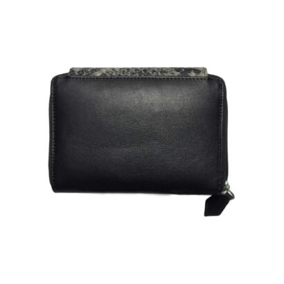 ladies Leather Wallet Black snake print