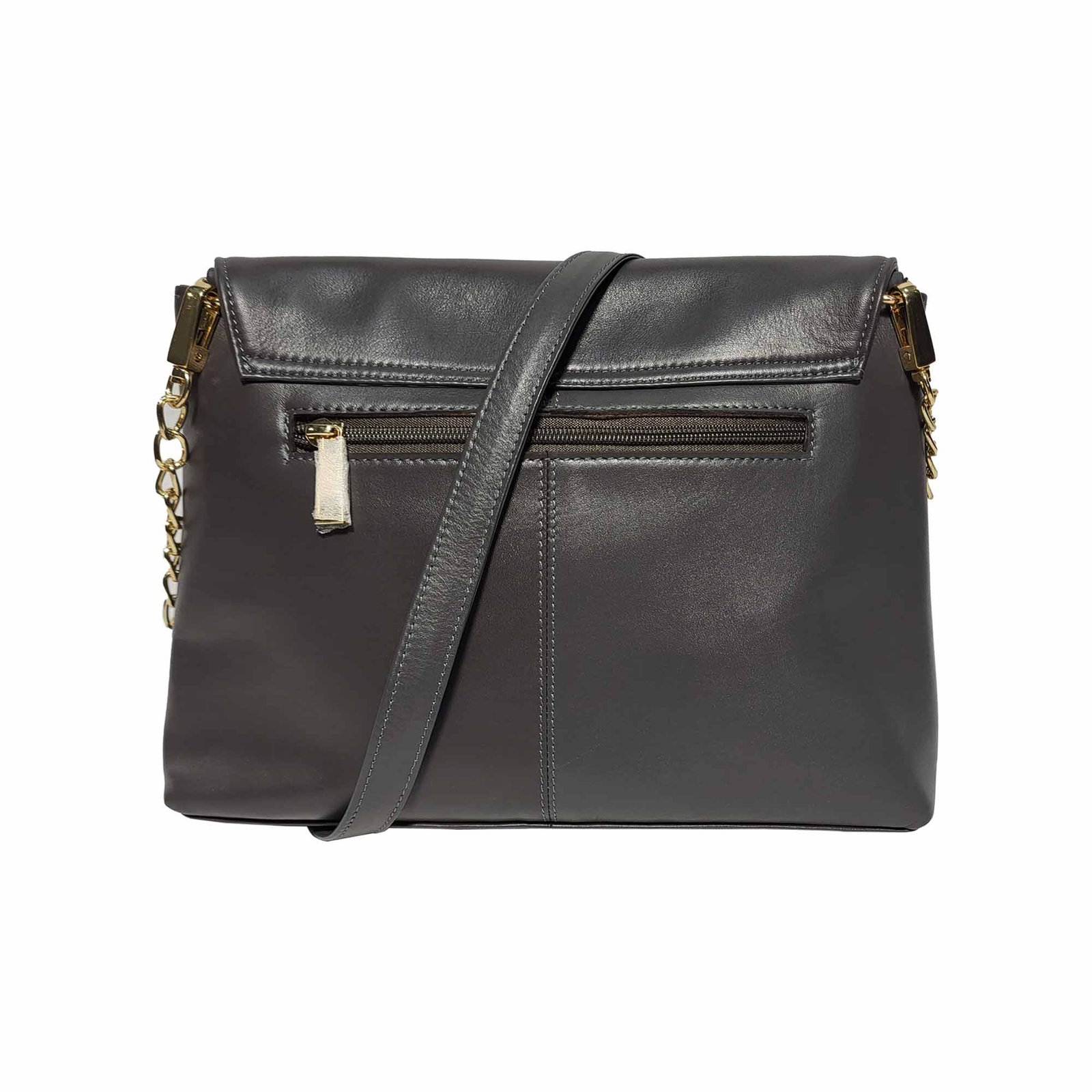 ladies Leather shoulder bag Gray