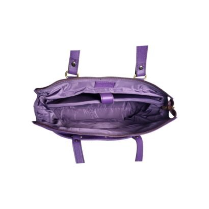 Premium Ladies Leather Specious Tote Bag Purple
