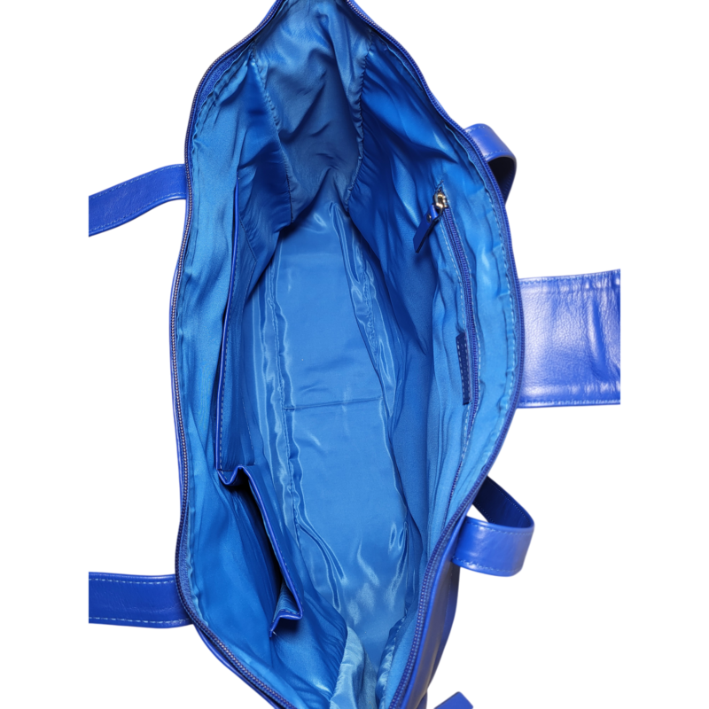Aquaexim Ladies Leather Tote Bag Blue
