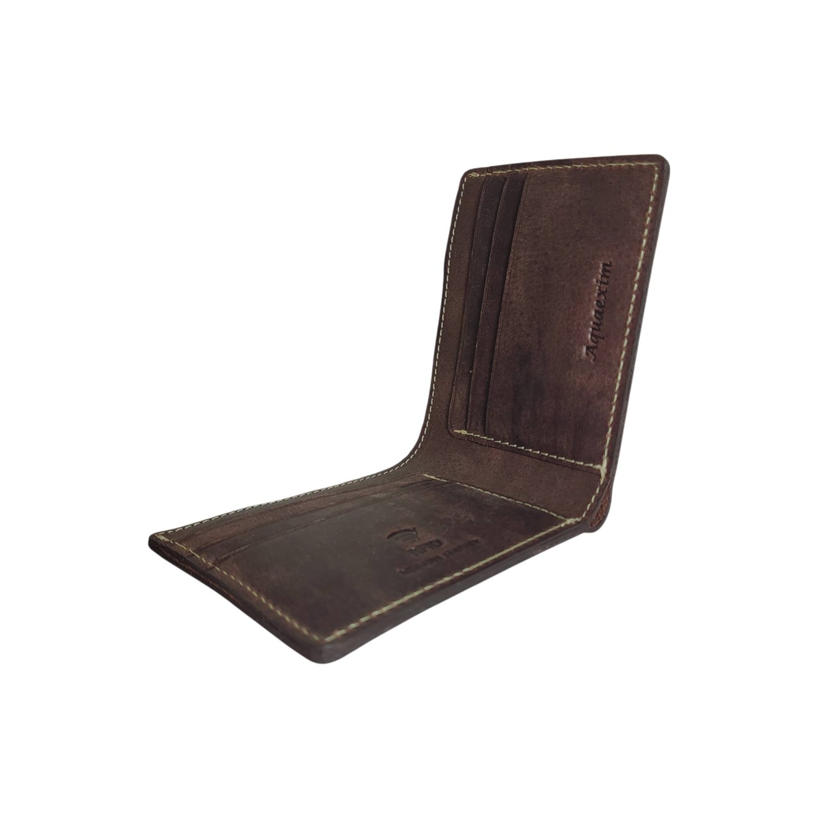 Aquaexim Minimal Men’s Leather Wallet in Vintage Leather Brown