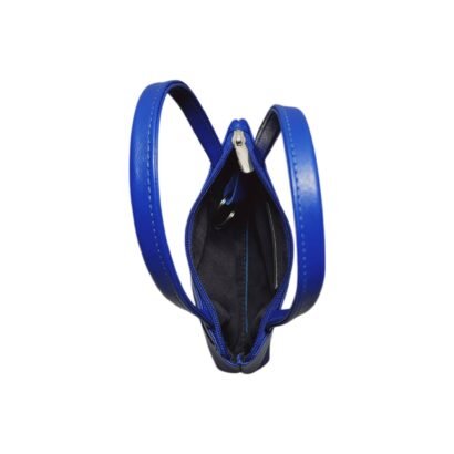 Aquaexim Ladies’ Genuine Leather Mini Sling Coin Pouch Blue