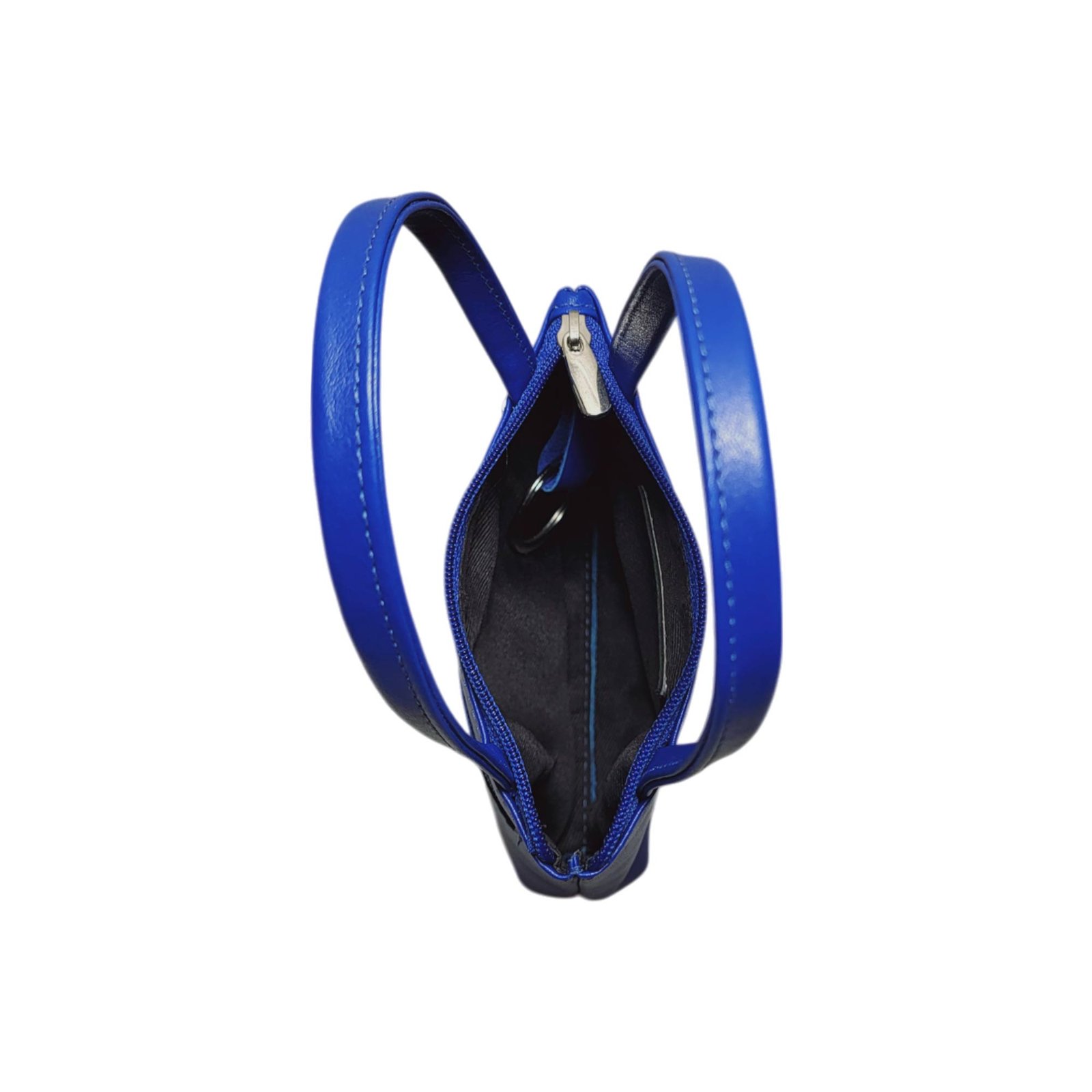 Aquaexim Ladies’ Genuine Leather Mini Sling Coin Pouch Blue Aquaexim Ladies’ Genuine Leather Mini Sling Coin Pouch Blue