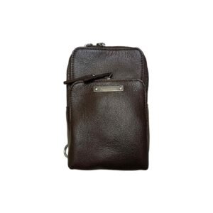 Aquaexim Stylish Leather Chest Bag Brown