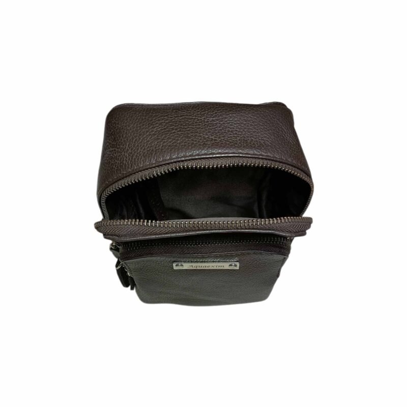 Aquaexim Stylish Leather Chest Bag Brown