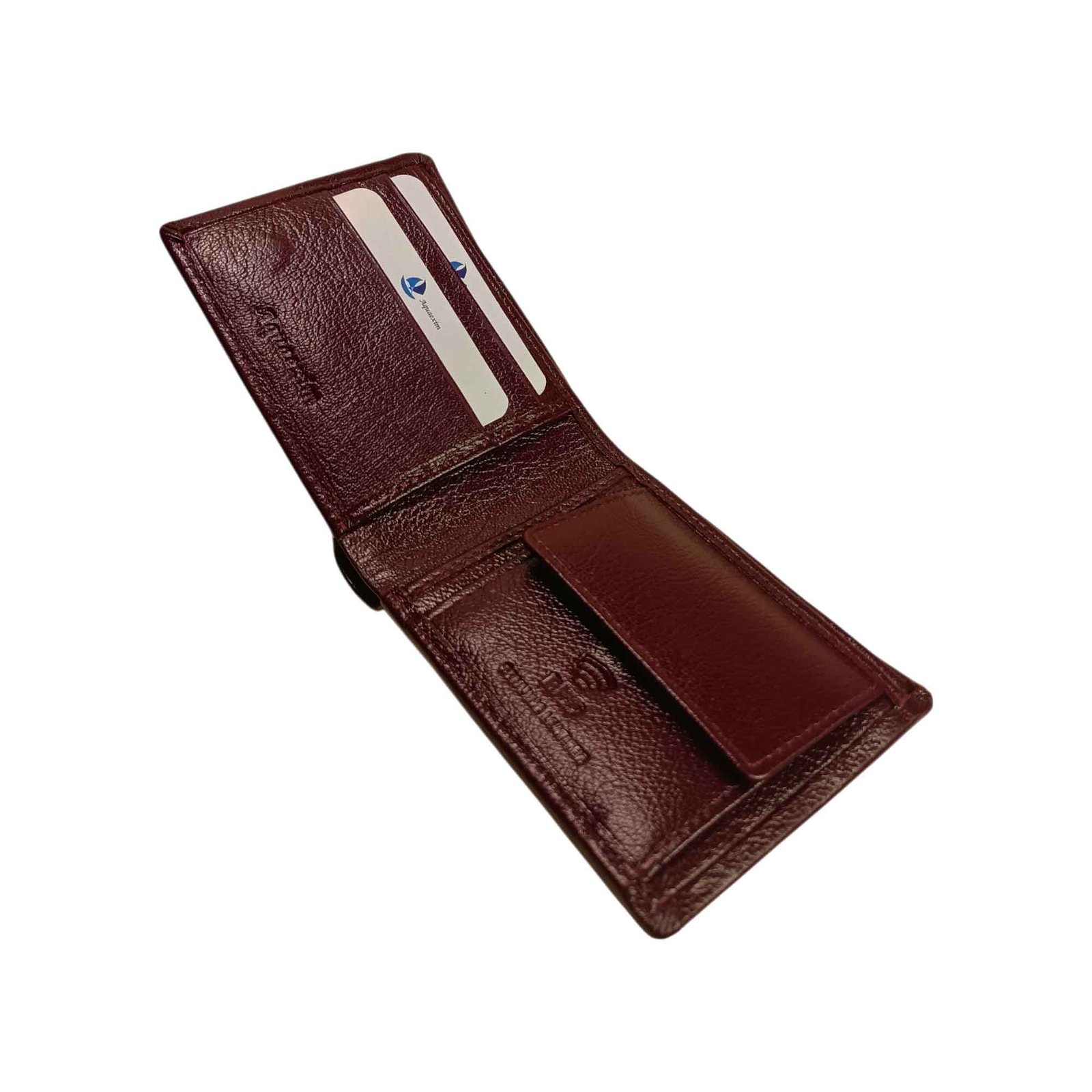 Men’s Slim Leather Wallet – RFID Protected & Seamless Design Maroon