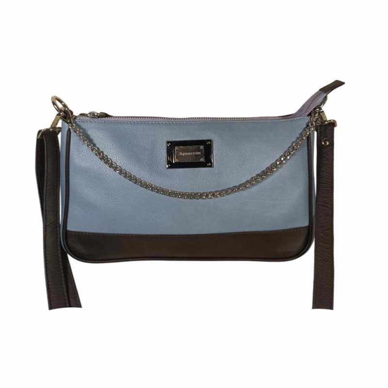 Genuine Leather Ladies Sling Bag For Women Light Blue