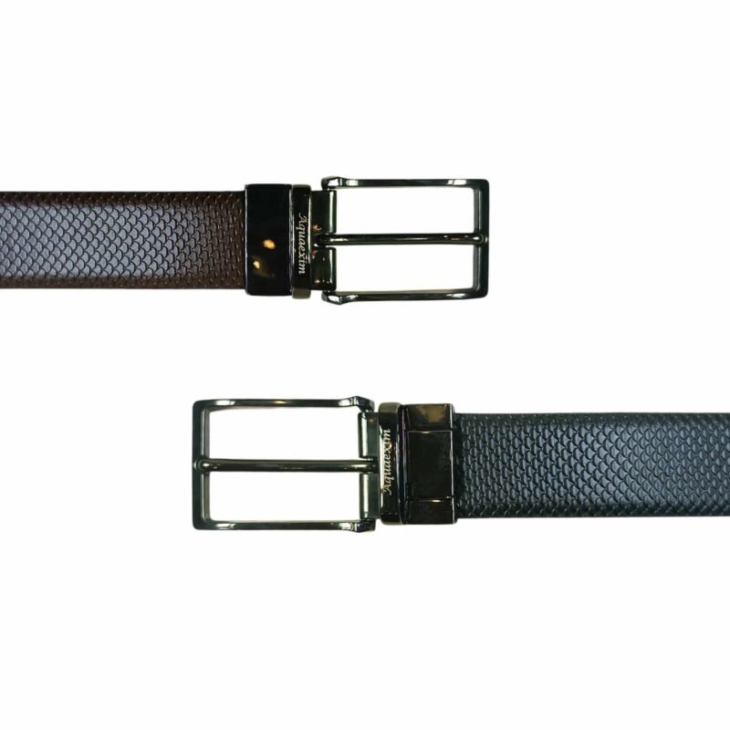 Men’s Leather Reversible Belt, Black & Brown