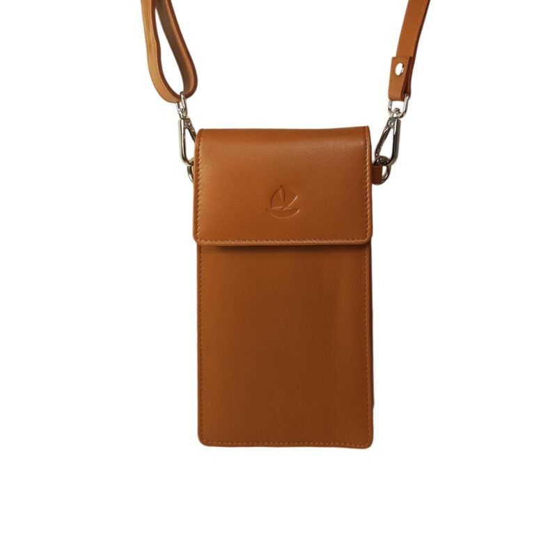 Genuine Leather Sling Mobile Holder Tan