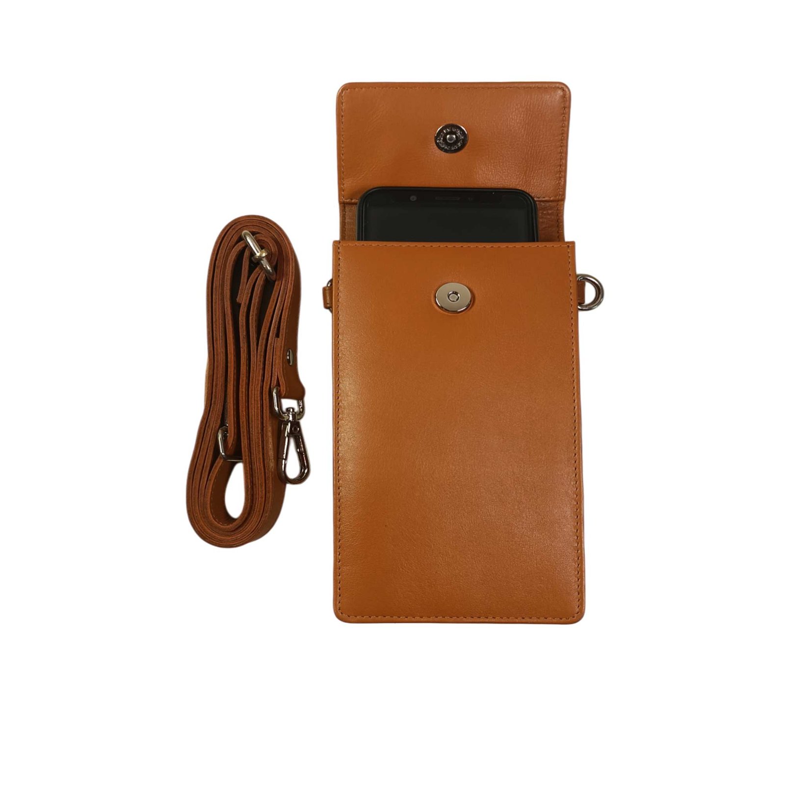 Genuine Leather Sling Mobile Holder Tan Genuine Leather Sling Mobile Holder Tan