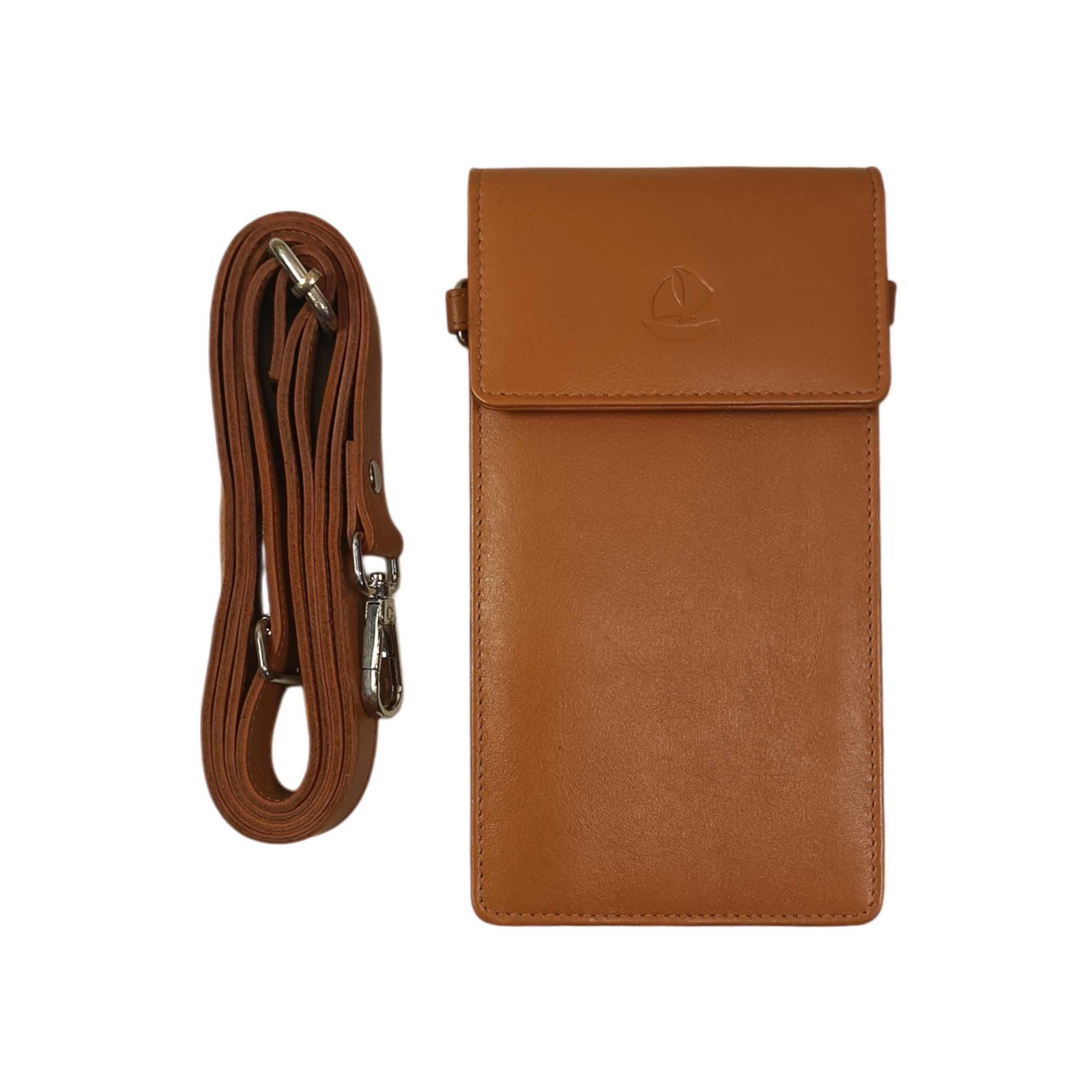 Genuine Leather Sling Mobile Holder Tan Genuine Leather Sling Mobile Holder Tan
