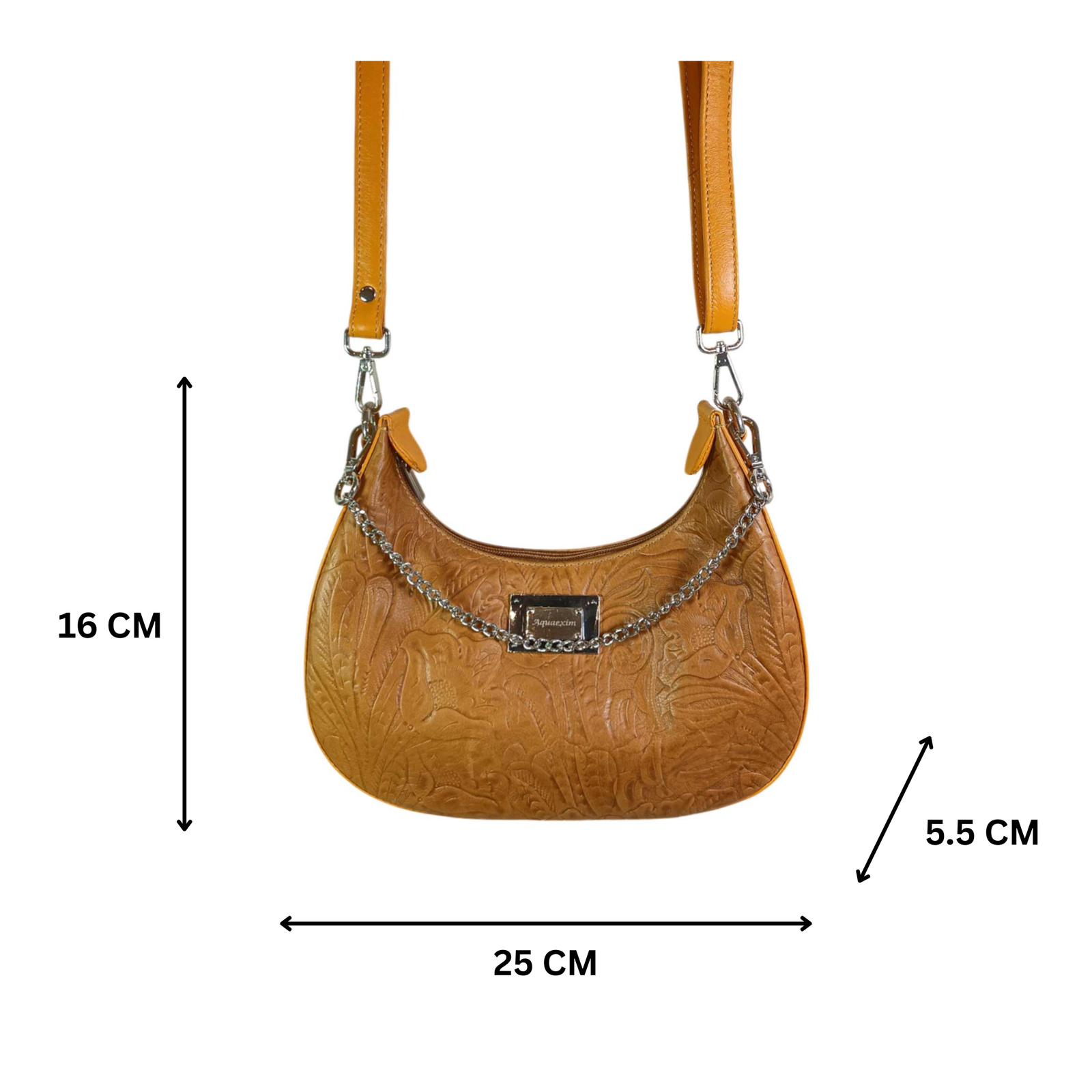 Aquaexim Stylish Round Leather Sling Bag For Women Yellow Aquaexim Stylish Round Leather Sling Bag For Women Yellow