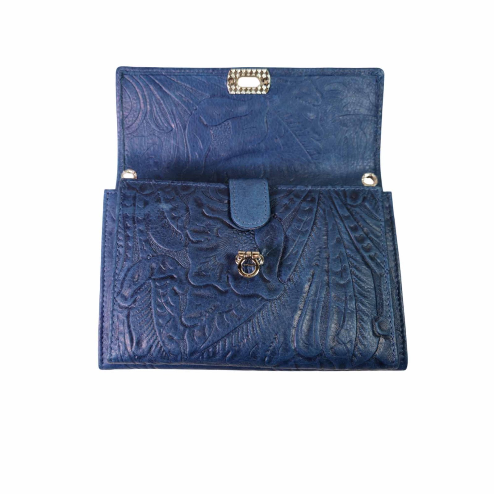 Trendy Leather Sling Clutch for Women Blue Trendy Leather Sling Clutch for Women Blue