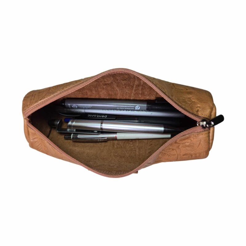 Handcrafted Leather Pen Pouch Yellow