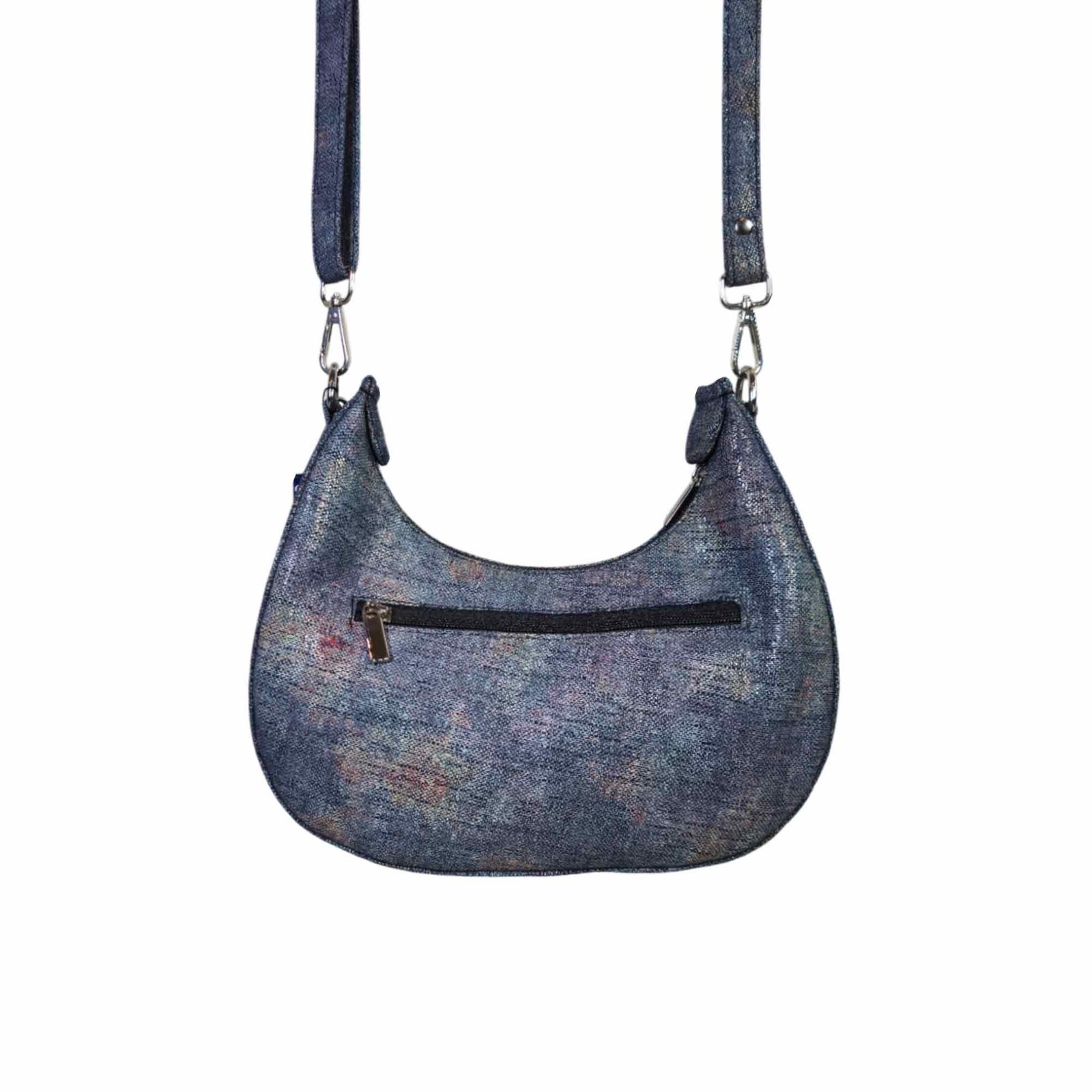 Aquaexim Stylish Round Leather Sling Bag For Women Denim