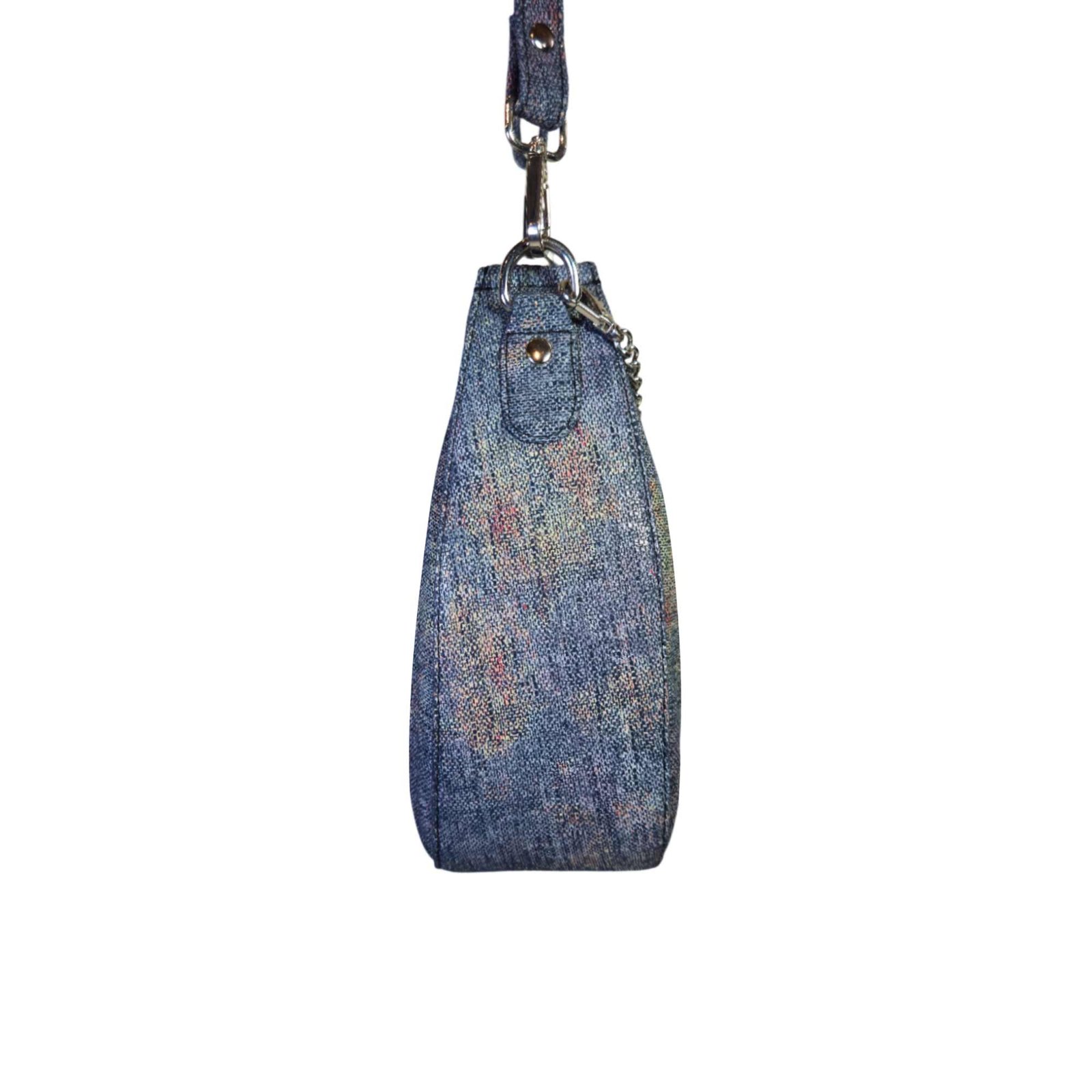 Aquaexim Stylish Round Leather Sling Bag For Women Denim