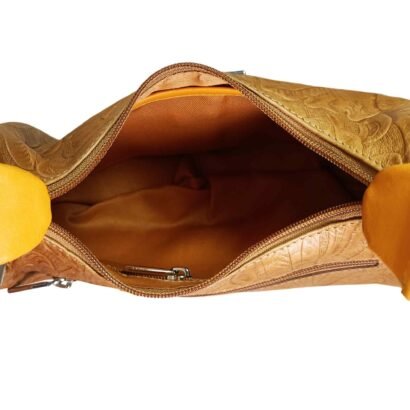 Aquaexim Stylish Round Leather Sling Bag For Women Yellow Aquaexim Stylish Round Leather Sling Bag For Women Yellow