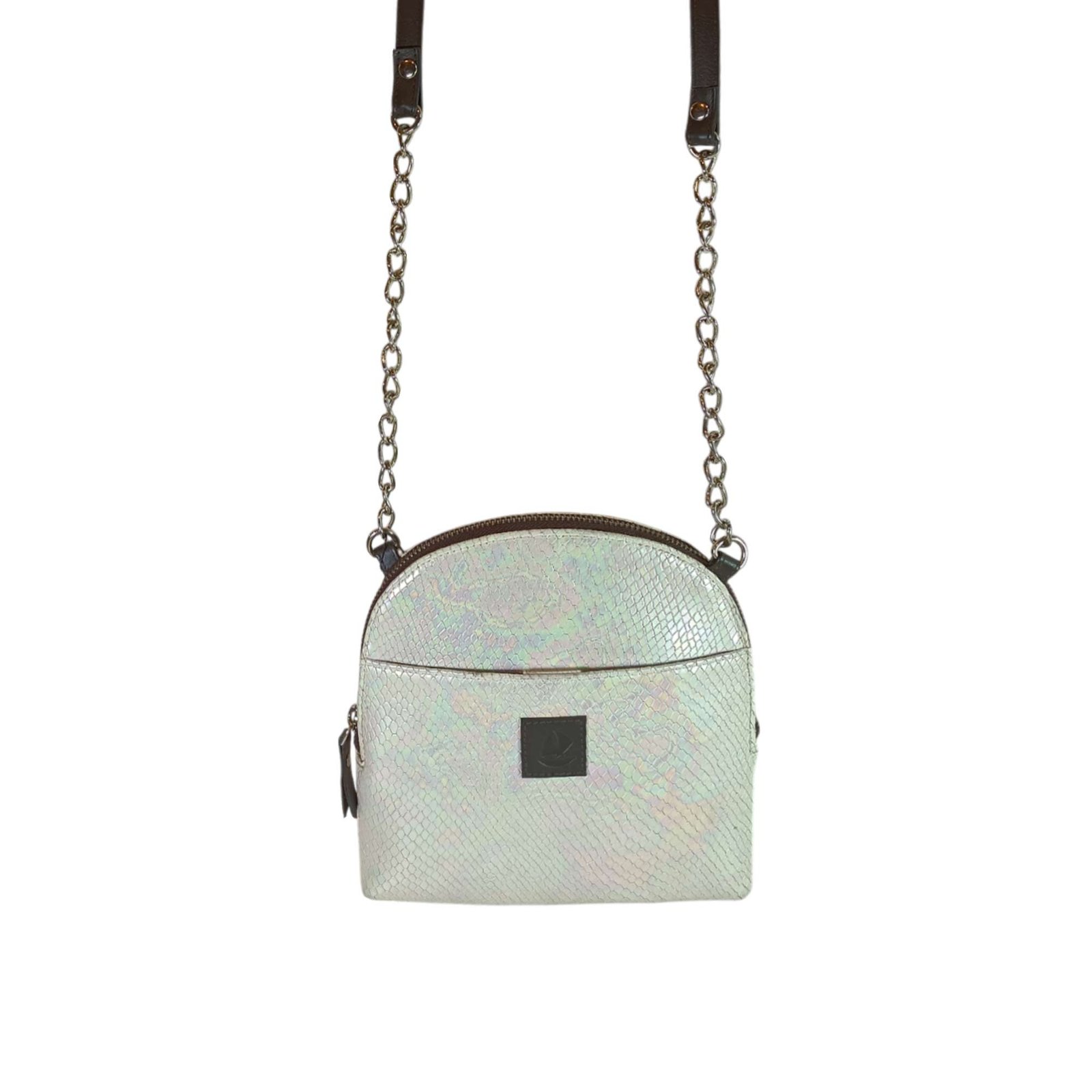 Premium Leather Round Sling Bag for Women White