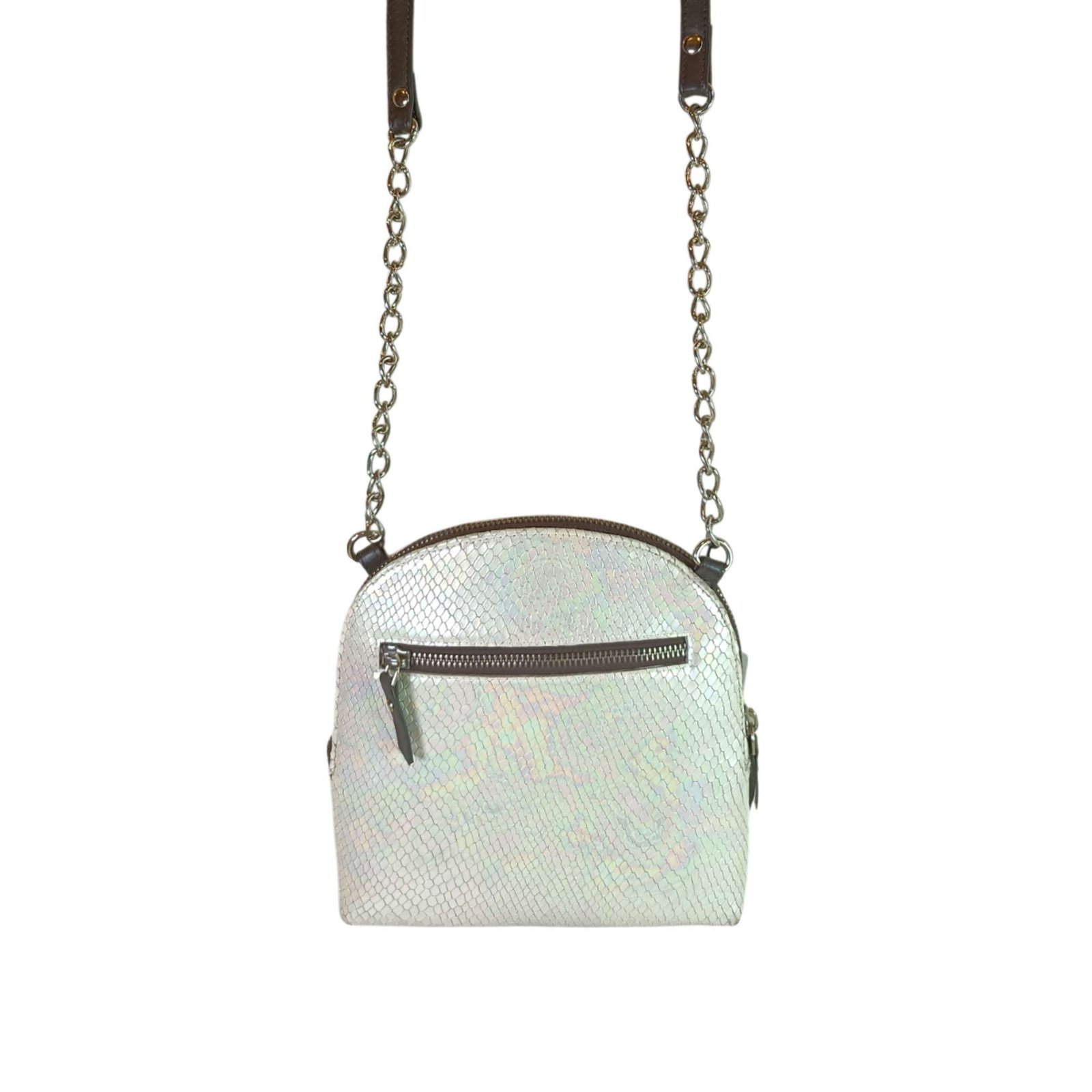 Premium Leather Round Sling Bag for Women White