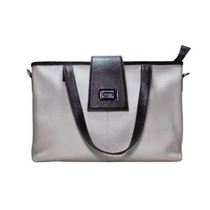 Aquaexim Luxury Women’s Tote Bag – Handcrafted Genuine Leather Off White
