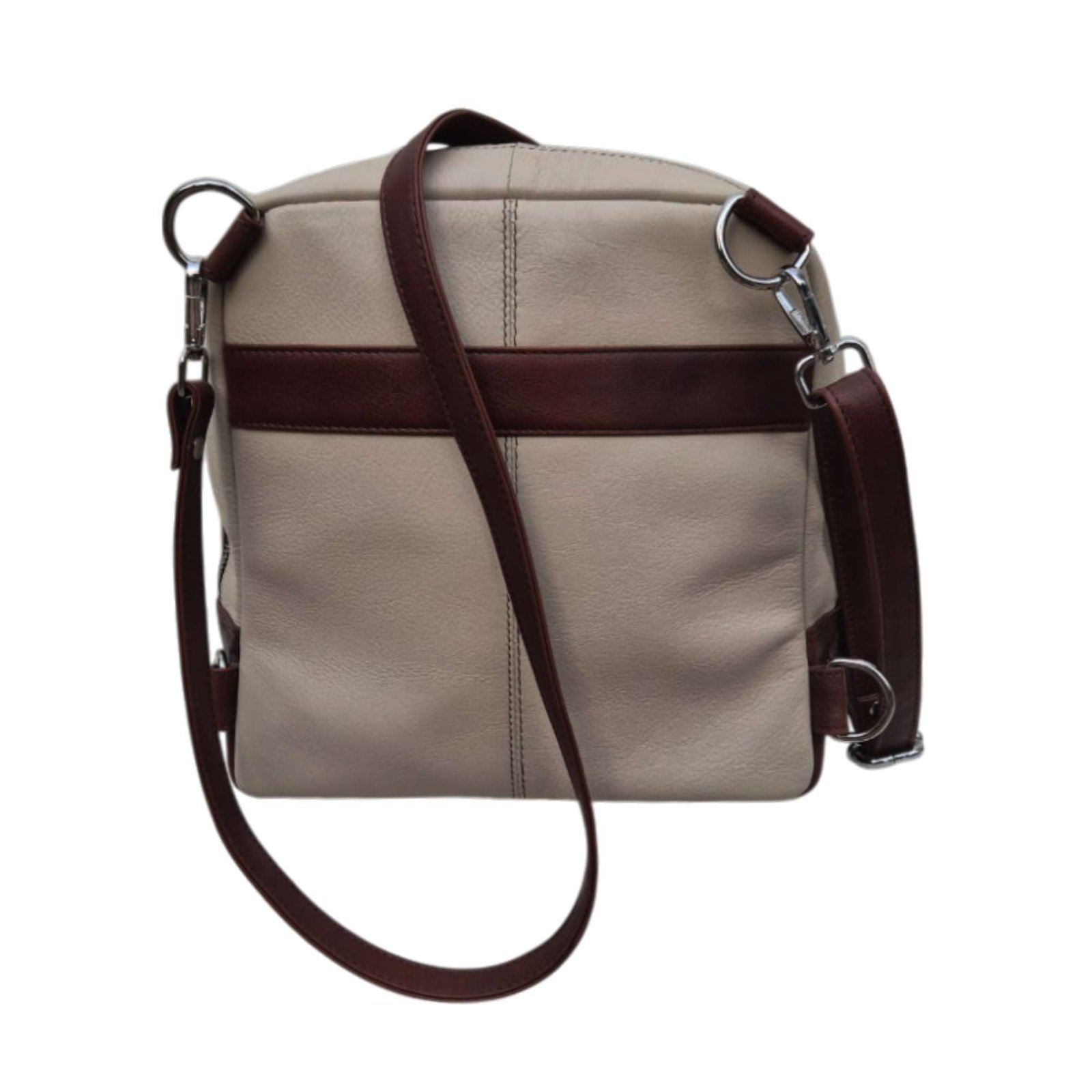 Aquaexim Leather Sling & Backpack Bag Cream