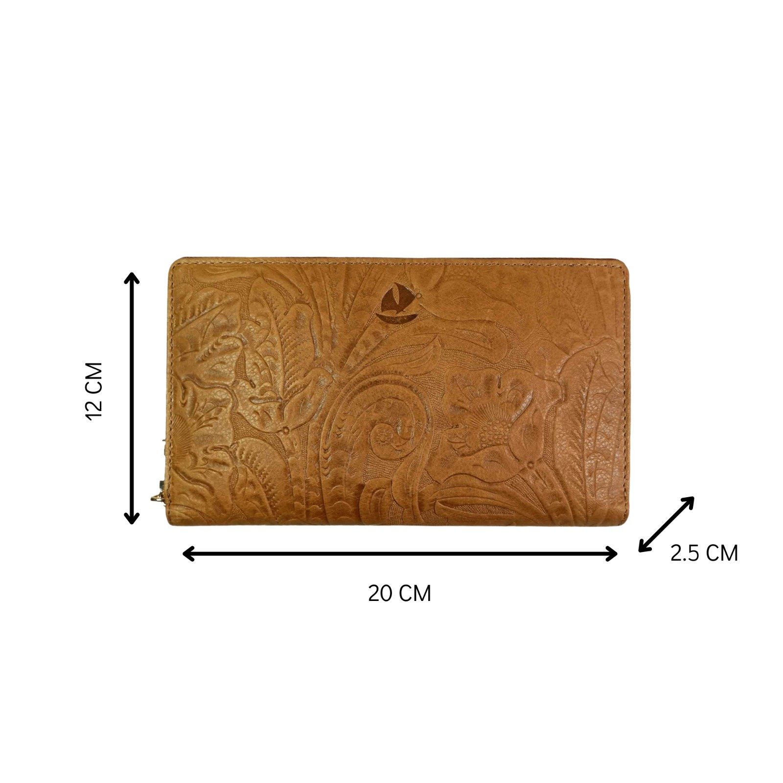 Aquaexim Fine Leather Round Zip Hand Clutch RFID Protected Yellow Print