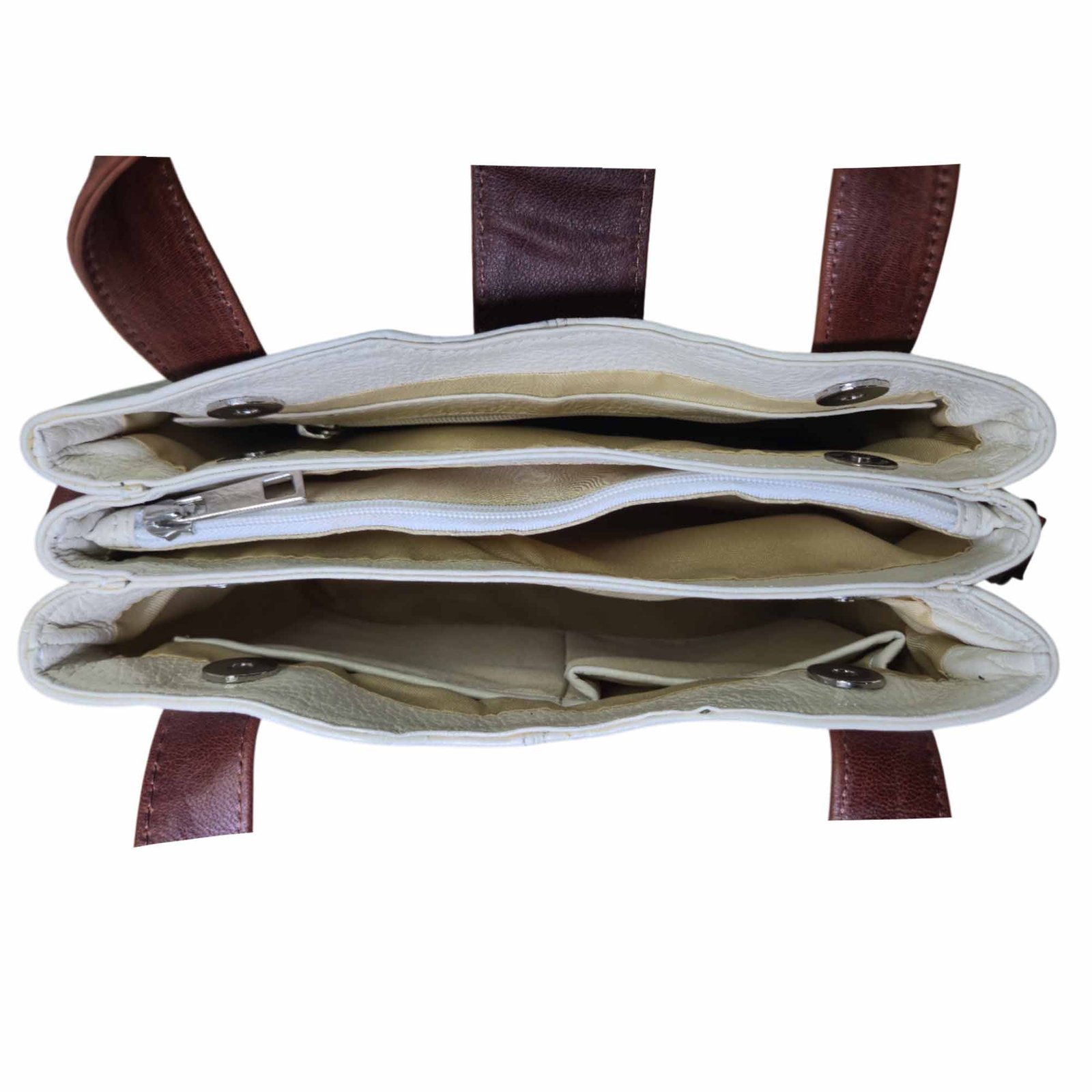 Aquaexim Trendy Leather Bag for Ladies Off White