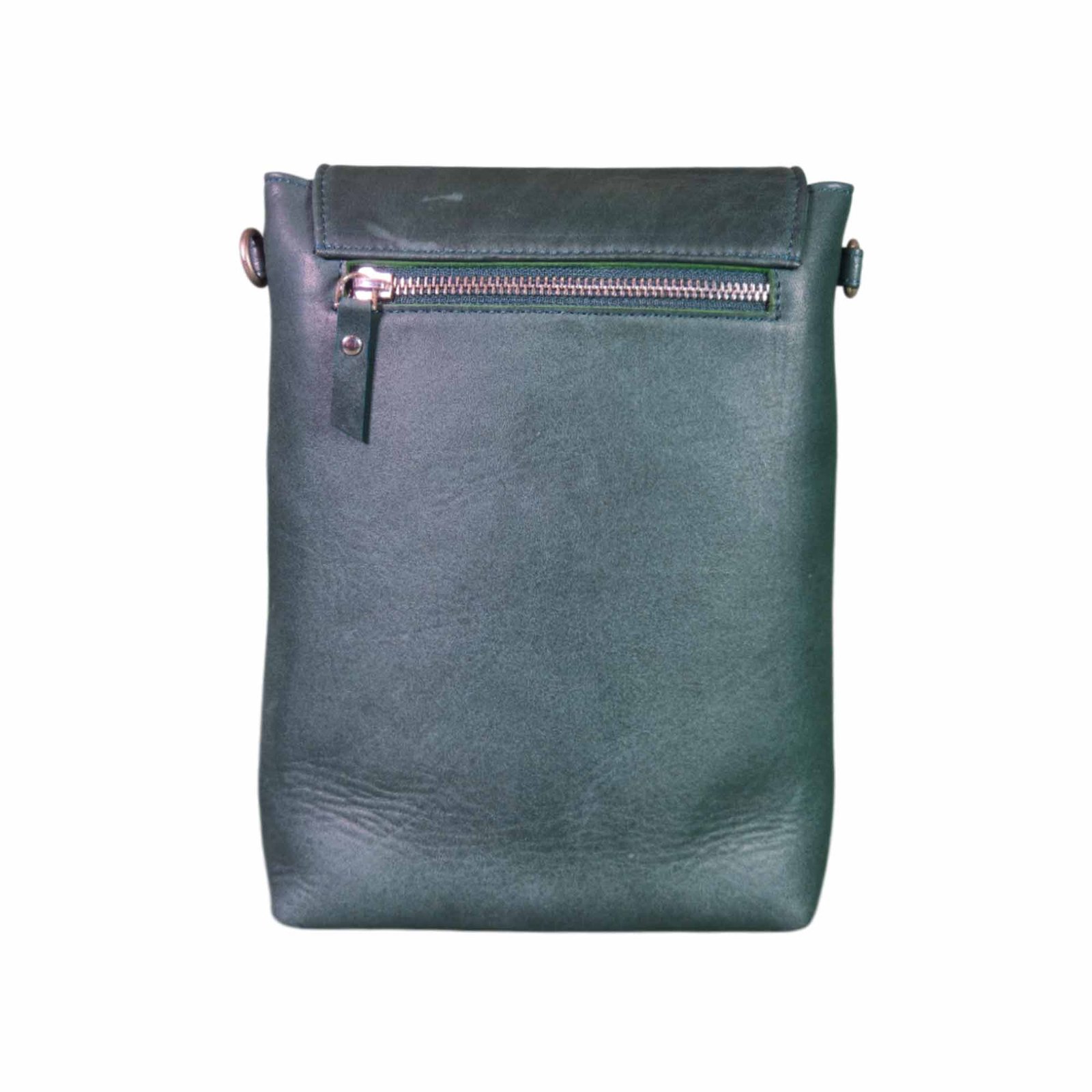 Small Leather Messenger Bag Unisex – Aquaexim Green