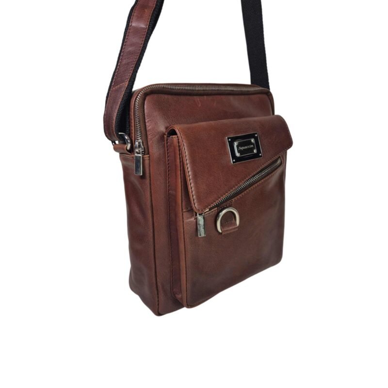 Premium Leather Messenger Bag for Men | Aquaexim Brown