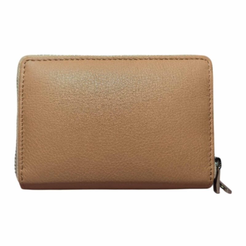 Spacious Double Zip Ladies’ Leather Wallet Pink