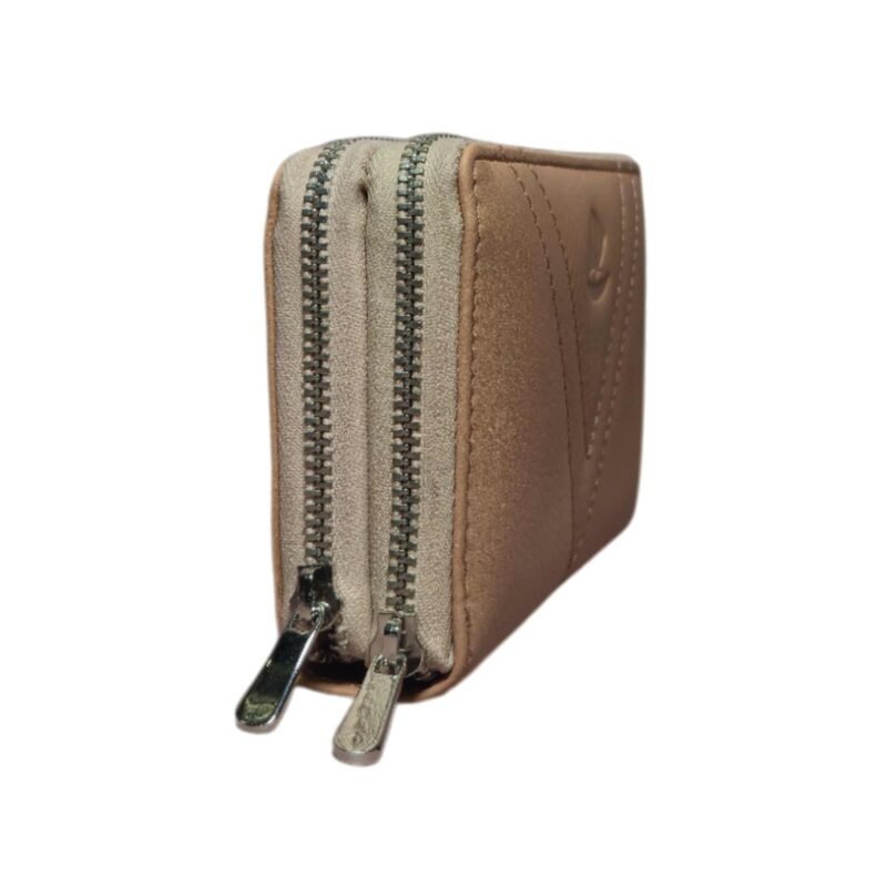 Spacious Double Zip Ladies’ Leather Wallet Pink