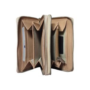 Spacious Double Zip Ladies’ Leather Wallet Pink