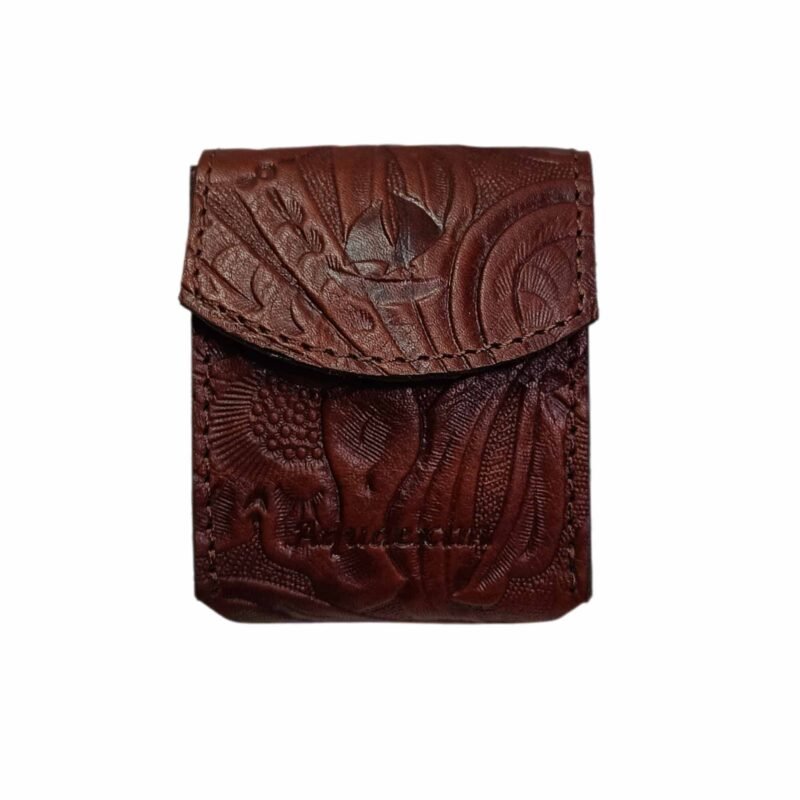 Aquaexim Leather Ear Pods Holder Brown Texture